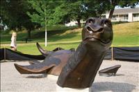 Legendary lake monster takes up permanent residence in Polson park as sculpture