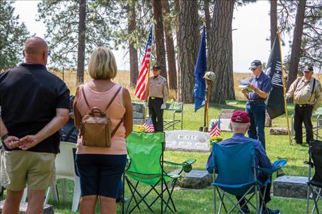 NSA member Ron Normandeau gives a brief history of the Mann Gulch tragedy during the Aug. 10 service.