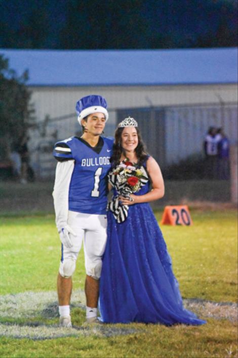 Isaac Umphrey and Amila Cronk were crowned king and queen during the Sept. 13 homecoming football game.