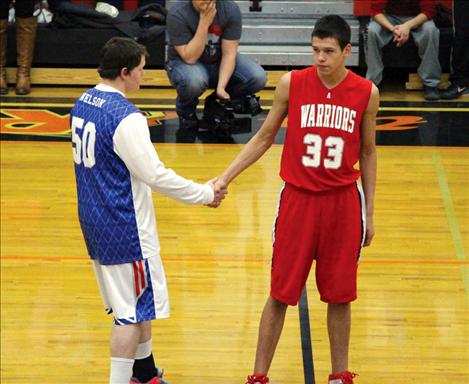 Arlee Warrior Aaron Perry demonstrates good sportsmanship.