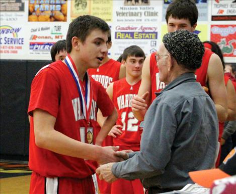 Arlee Warrior Tyler Tanner earns a sportsmanship award.