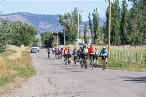 Once the road was again free of cattle, cyclists carried on to their next stop.