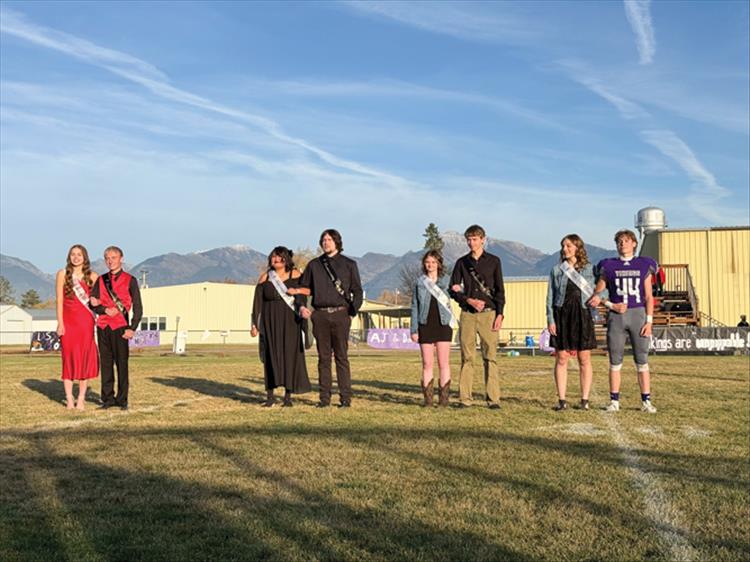  Charlo’s 2024 homecoming court includes, from left, Seeley McDonald and Branson Zempel, Jaydeen Durcharme-Morigeau and Berrit DuMont, KeAnna Koenig and Adam Sheumaker, and Danielle Davis and AJ Kobilansky.