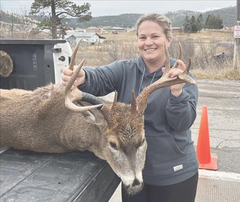 Tidwell with a deer she harvested in northwest Montana.