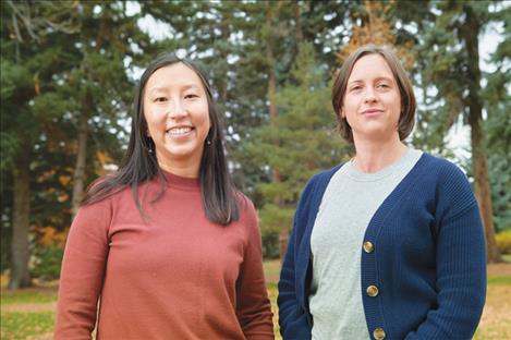 Peterson  Montana State University professors Danielle Ulrich, left, and Anna Schweiger are pictured Friday, Nov. 15, 2024, in Bozeman, Montana. The researchers recently received a National Science Foundation grant to study how stored nutrients affect tree survival after drought.