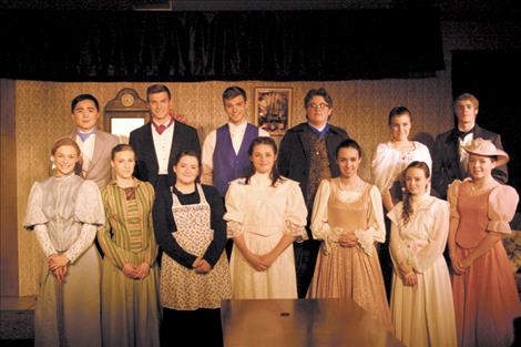  Cast members from Mission Valley Christian Academy’s  production of Little Women pose  together. 