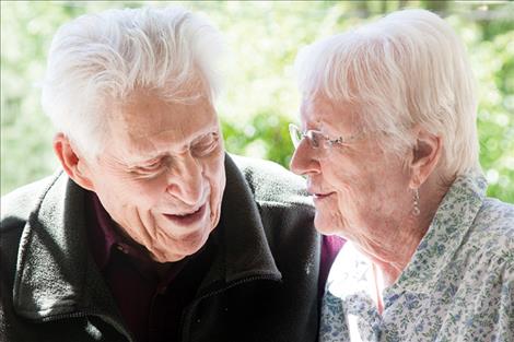 Ken and Barbara Jolley still smile and dote on each other, 71 years after marrying